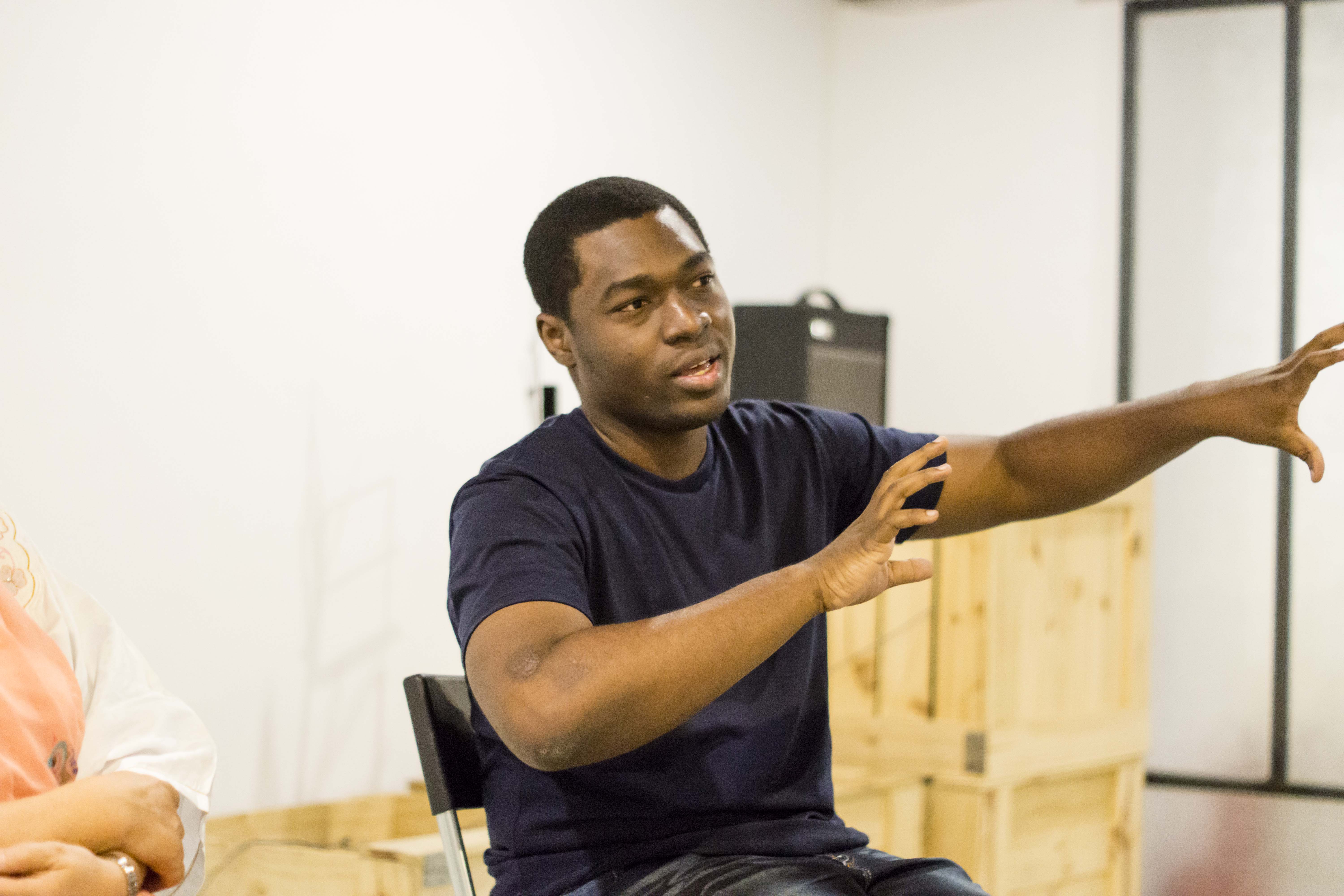 來自非洲的Amon Bazongo分享自己在台就業與回非洲創業的過程。（WowAfrica提供）