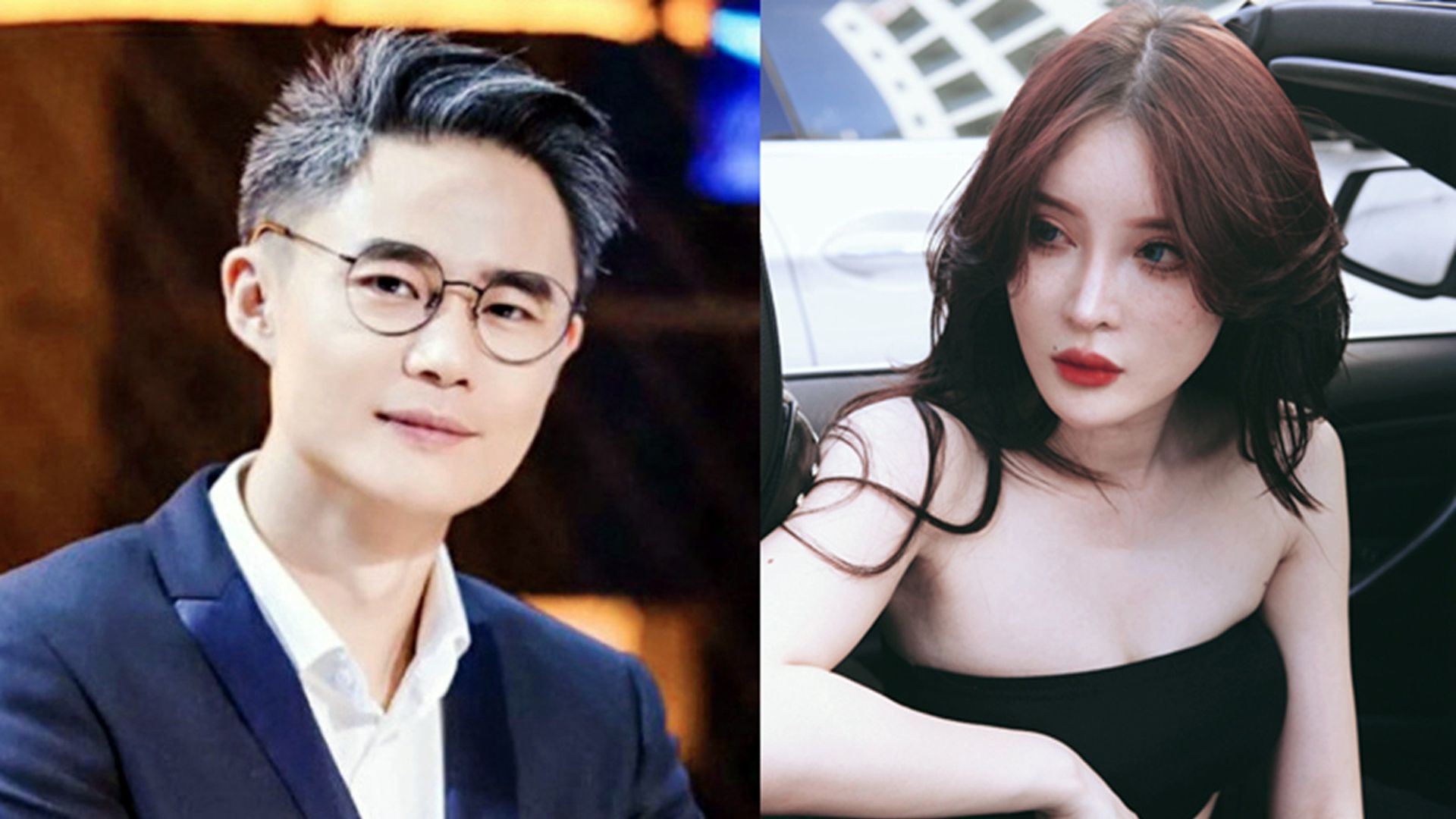 武漢大學副教授周玄毅（左）被致譚女士（右）踢爆和多名女子保持親密關係。（翻攝自微博）