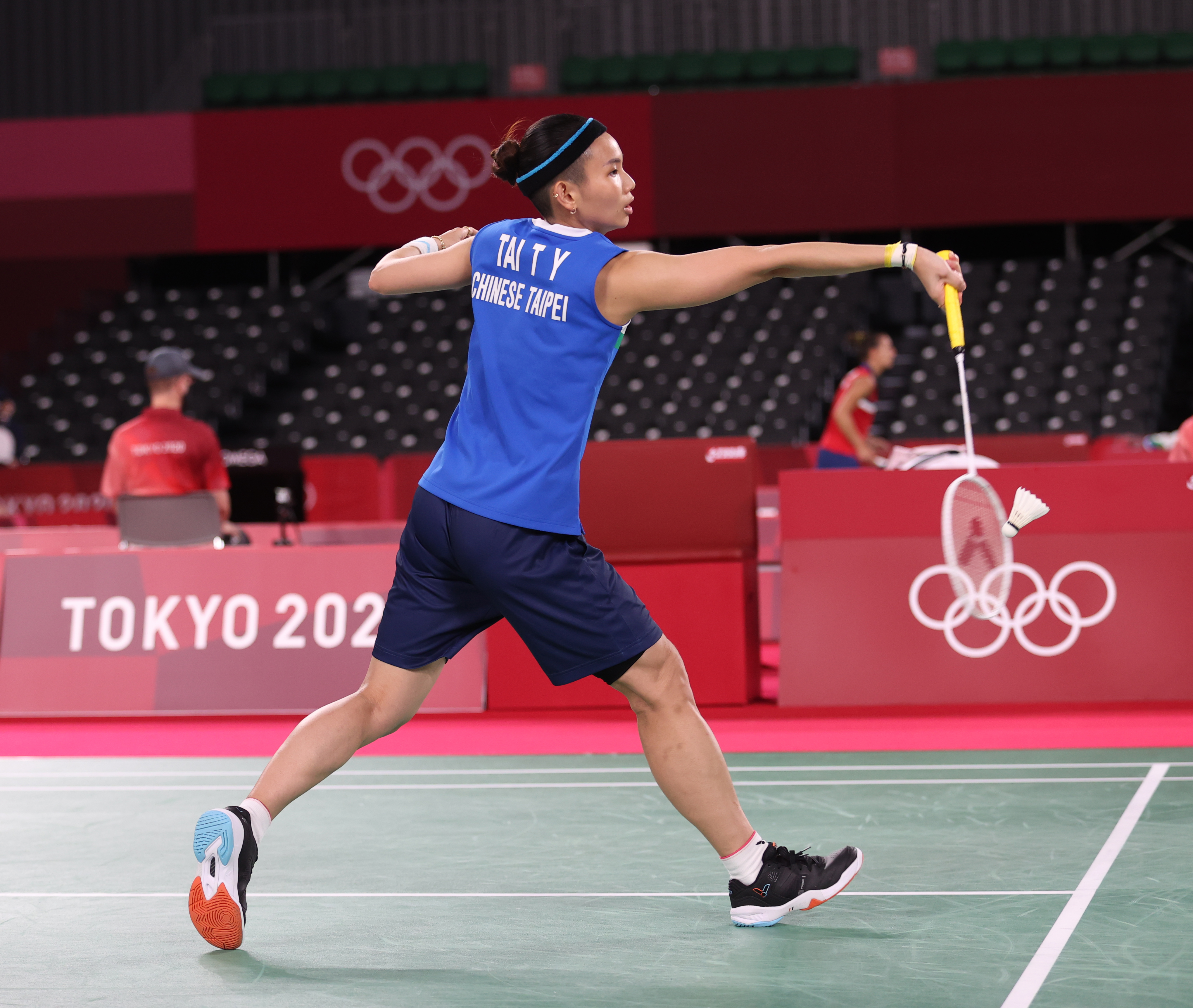 戴資穎在今日的奧運羽球賽上，直落二擊敗對手。（體育署提供）