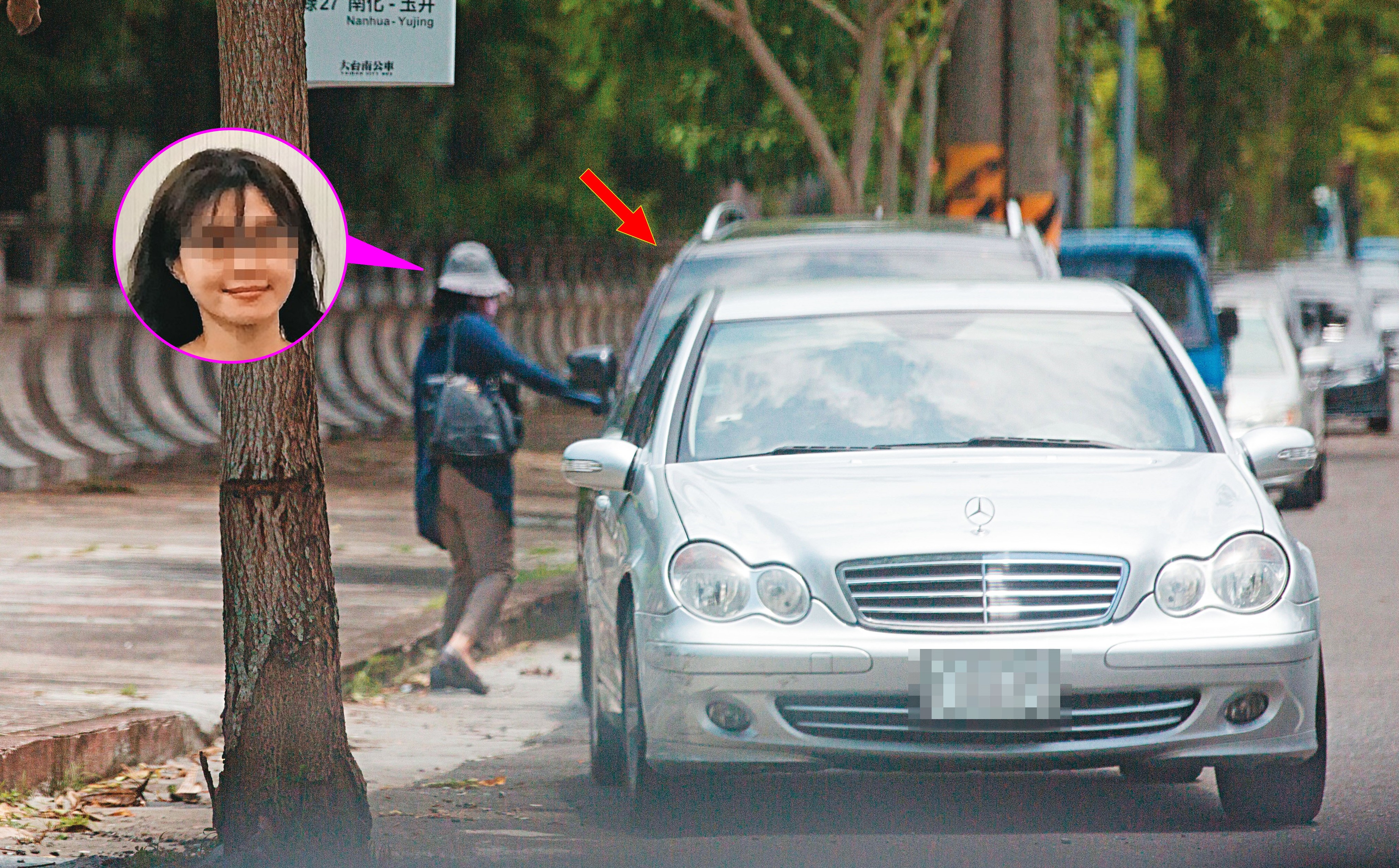 停好車後，H女走出玉井運動公園停車場，搭上黃信融的車。