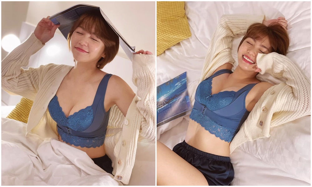 曾智希在臉書粉專辣曬多張內衣照。（翻攝自曾智希臉書）