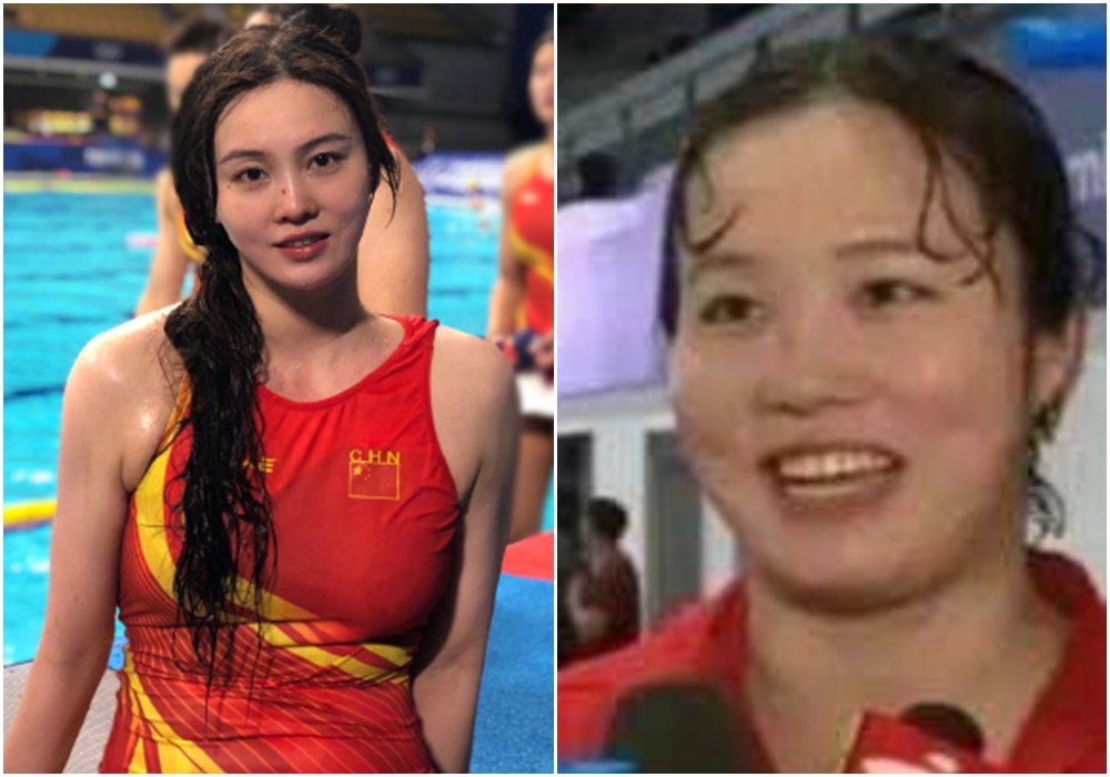 熊敦瀚在游泳池前PO出的氣質美照，與中國電視台零修圖的畫面，簡直判若兩人。（翻攝微博）