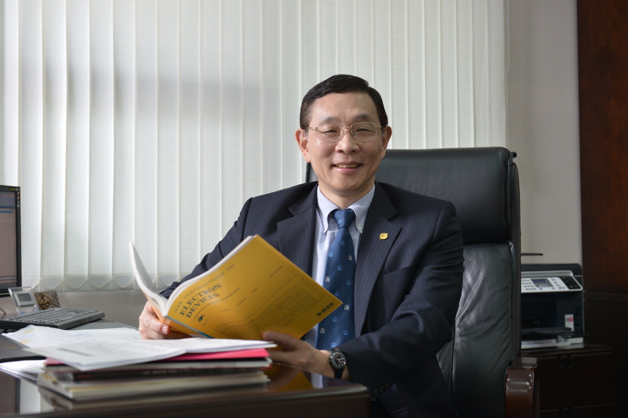 旺宏股東委任律師遞交陳情函,希望主管機關查核旺宏6吋廠交易案。圖為旺宏總經理盧志遠(旺宏公司提供)