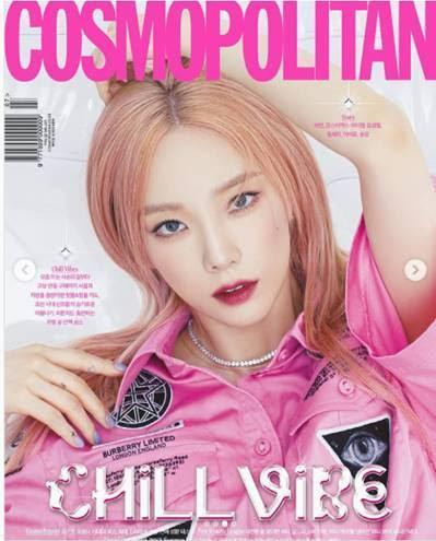 太妍則是在在韓國版《COSMOPOLITAN》7月號封面中,佩戴Swarovski Tennis Deluxe項鏈。(翻攝自IG帳號 taeyeon_ss)