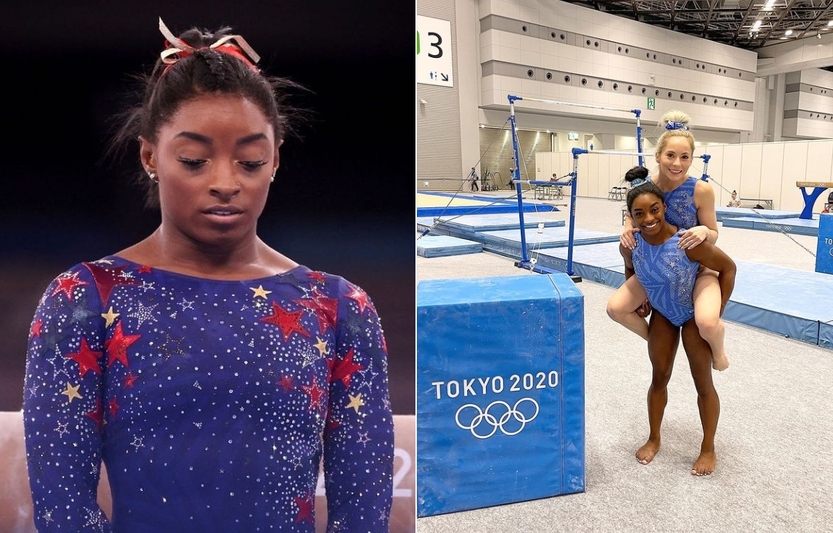 美國體操天后拜爾絲在金牌戰的關鍵時刻選擇退出，賽後坦言是因為自己的心理健康因素。（翻攝自@simonebiles Instagram）