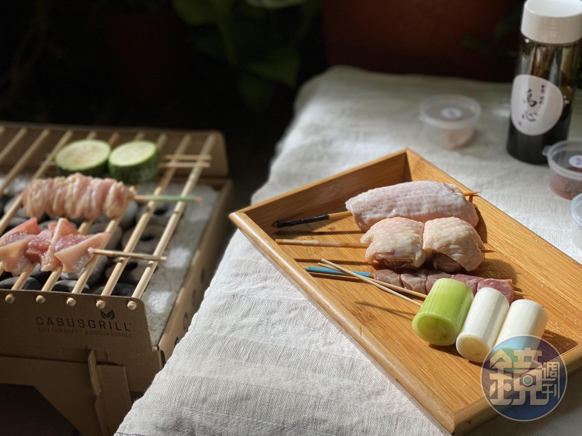 FineDayClubX東京田町 鳥心合作推出串燒DIY「東京職人燒鳥餐酒組」。