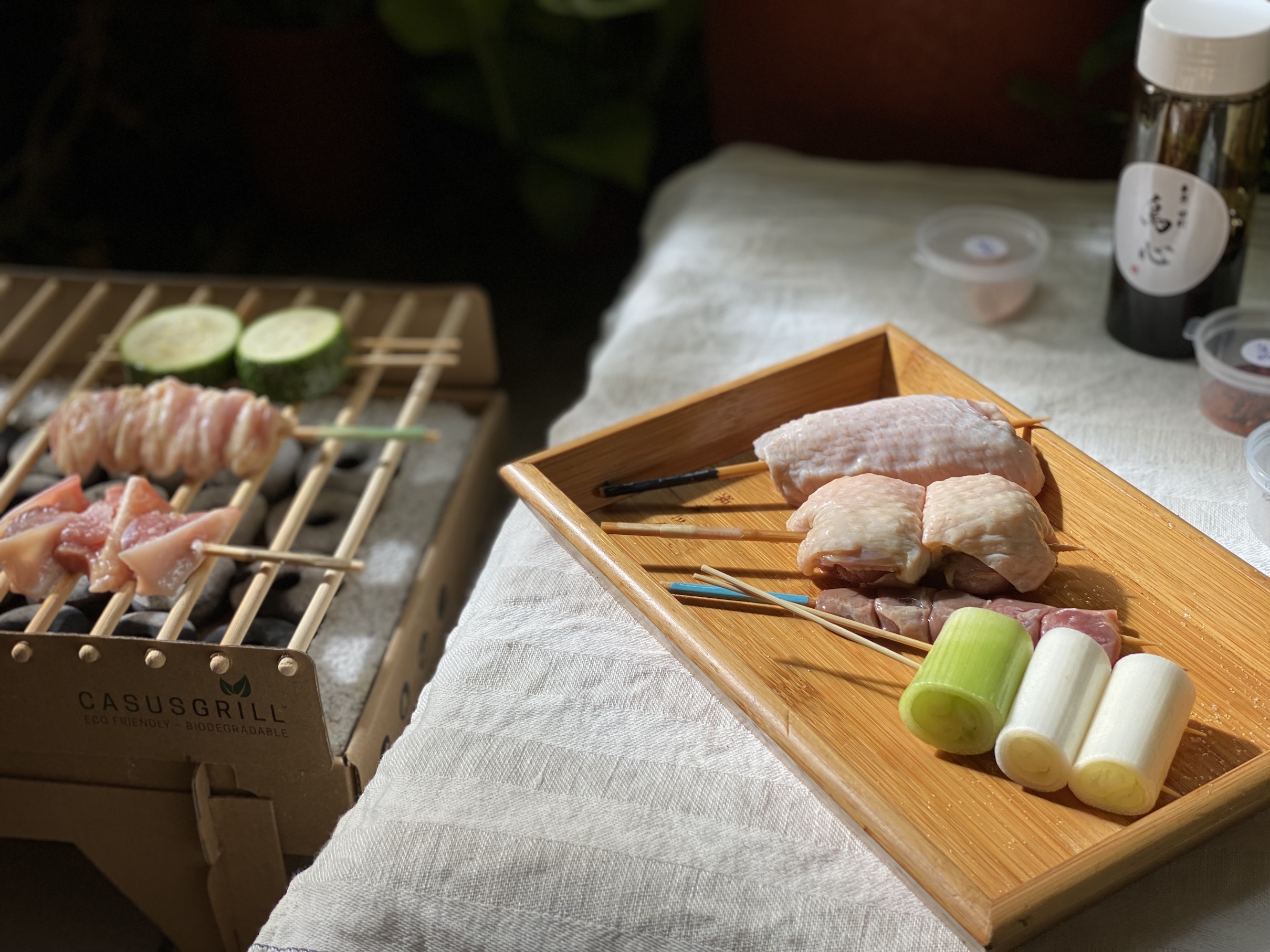 FineDayClubX東京田町 鳥心合作推出串燒DIY「東京職人燒鳥餐酒組」。