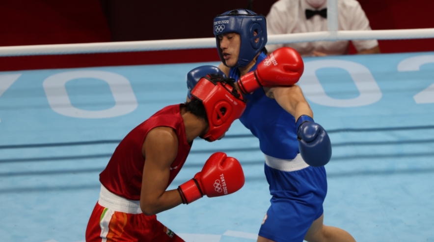 陳念琴（右）今（30日）敗給印度選手，無緣晉級。（體育署提供）