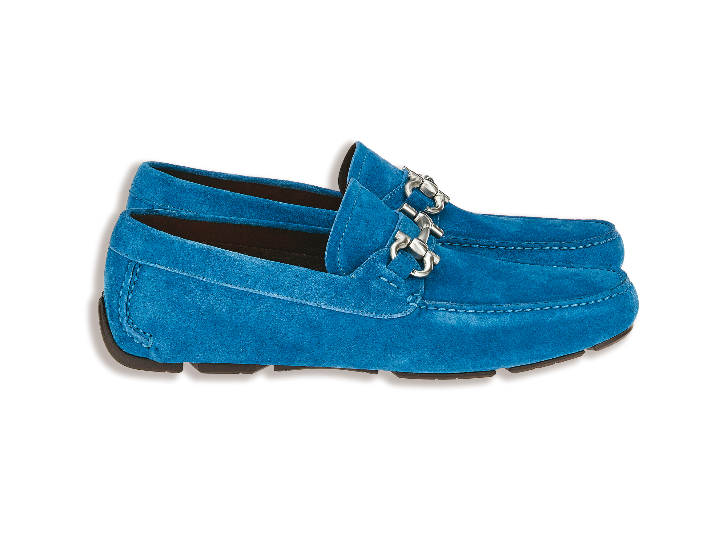 Driver藍色麂皮開車鞋，NT$24,900。（Salvatore  Ferragamo提供）