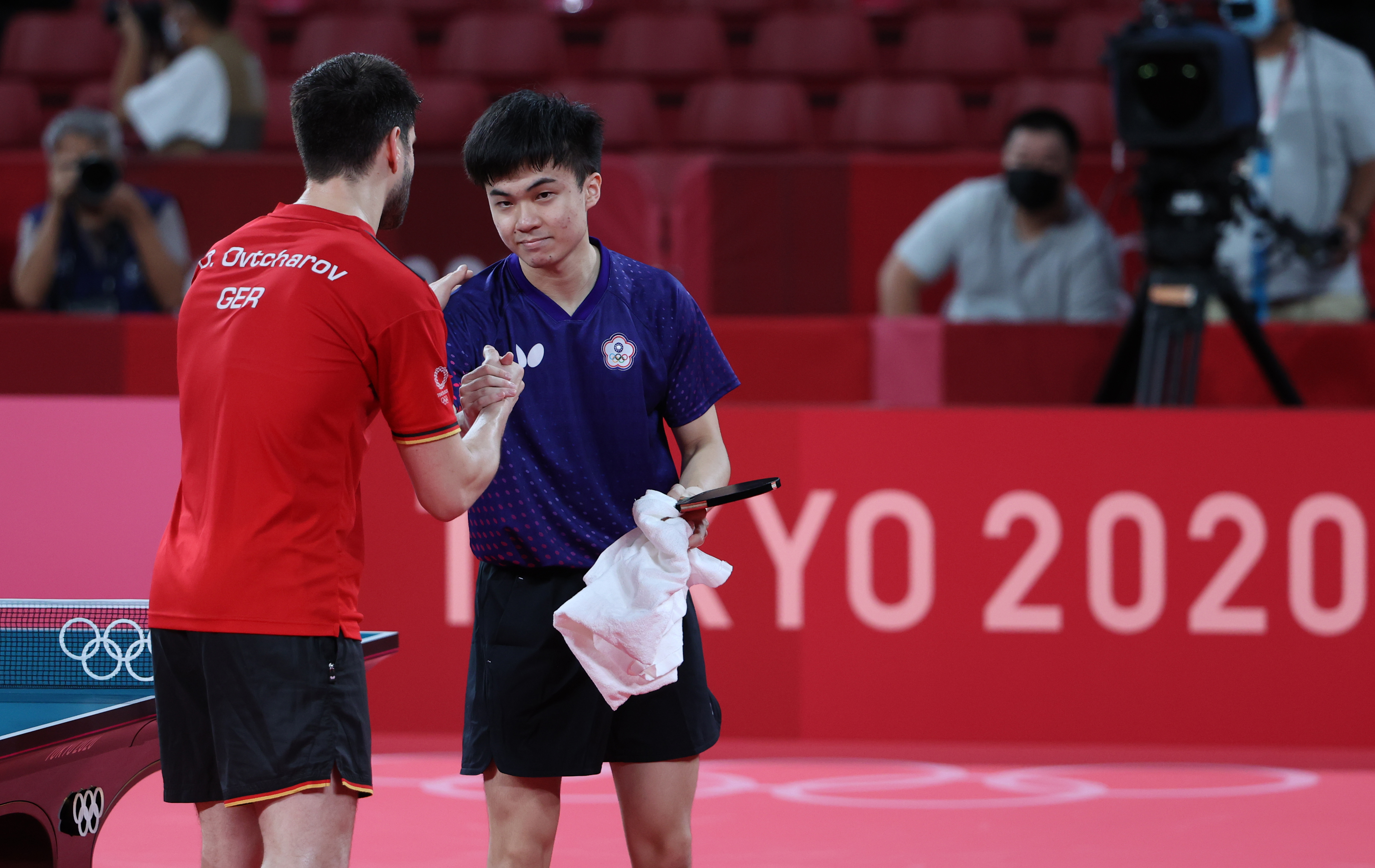 林昀儒以3比4敗給前世界球王、德國好手奧恰洛夫，與本屆奧運銅牌擦身而過。（體育署提供）