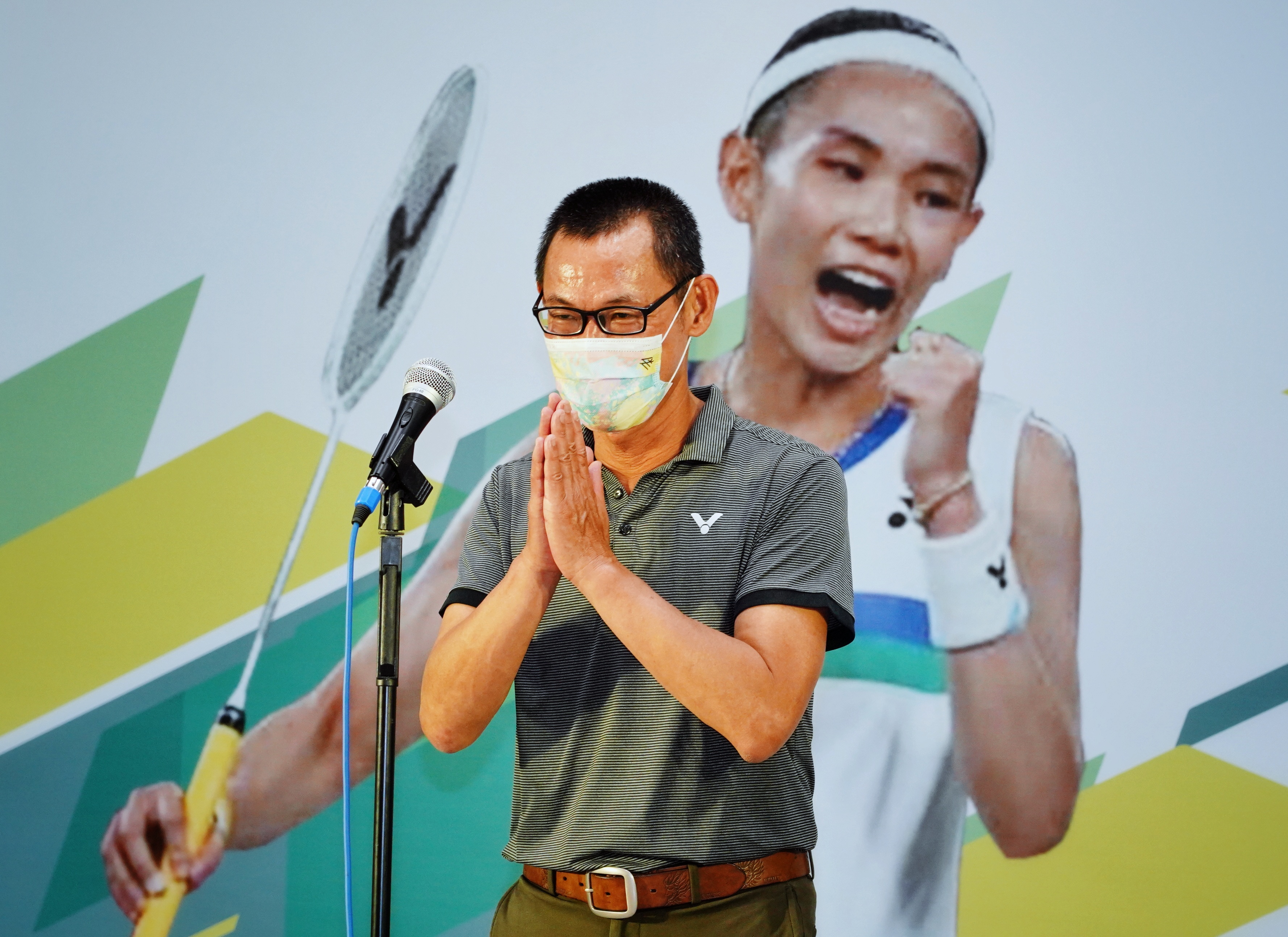 戴資穎父親戴楠凱面對賽事結果坦然，表示對手表現很好，很多死球都救起來，逼迫小戴失誤多，面對賽事結果，他說比賽有輸有贏，若拿金牌就是滿分，摘下銀牌給小戴打99分。（體育署提供）