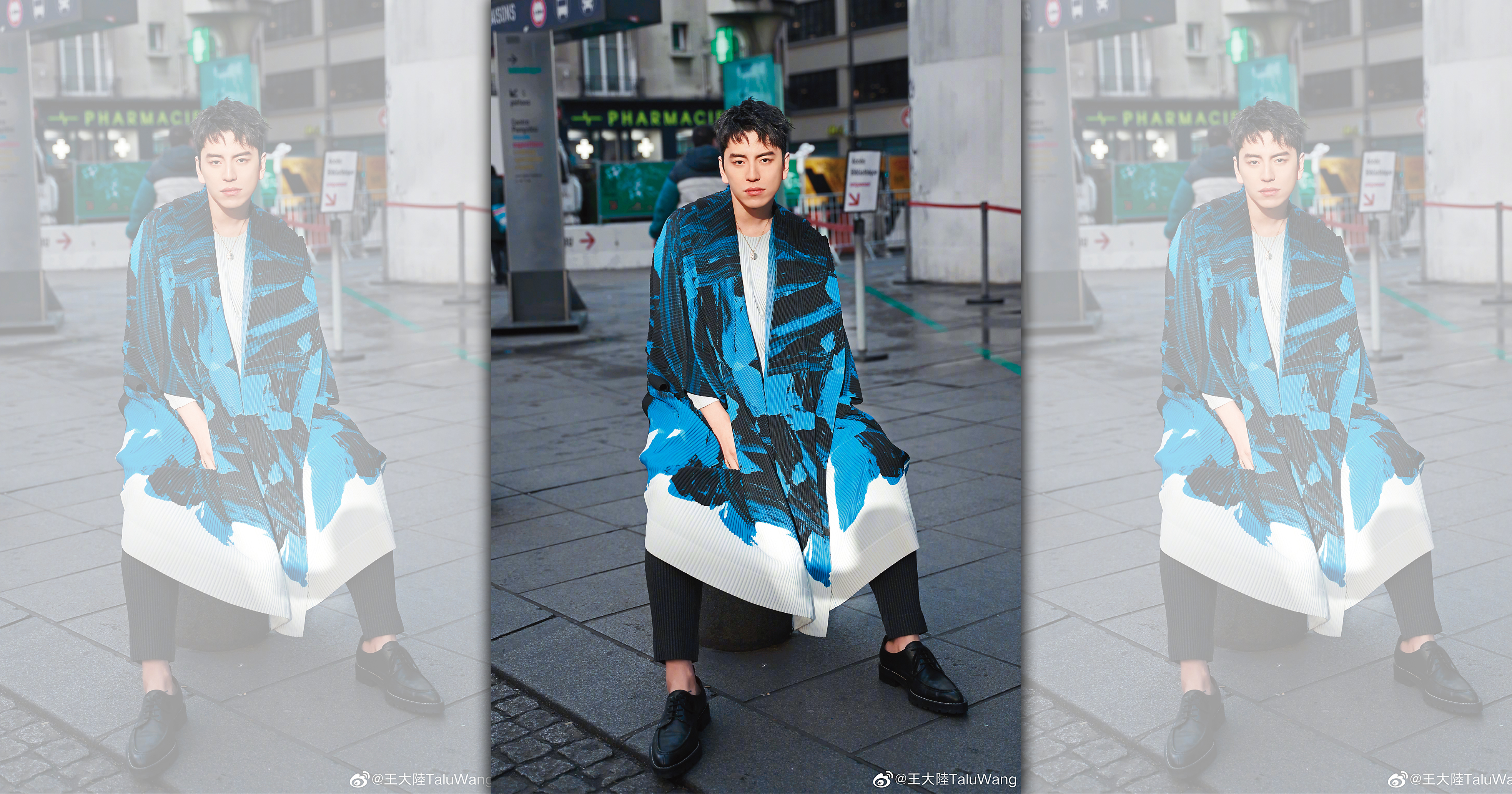 王大陸出道以來緋聞不斷，近日與新歡蔡卓宜打得火熱，從北京約會到海南島。（翻攝自王大陸微博）