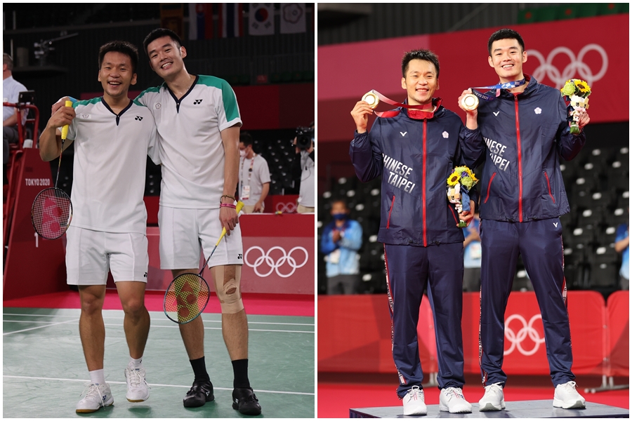「麟洋配」奪下台灣首面奧運羽球金牌。（體育署提供）