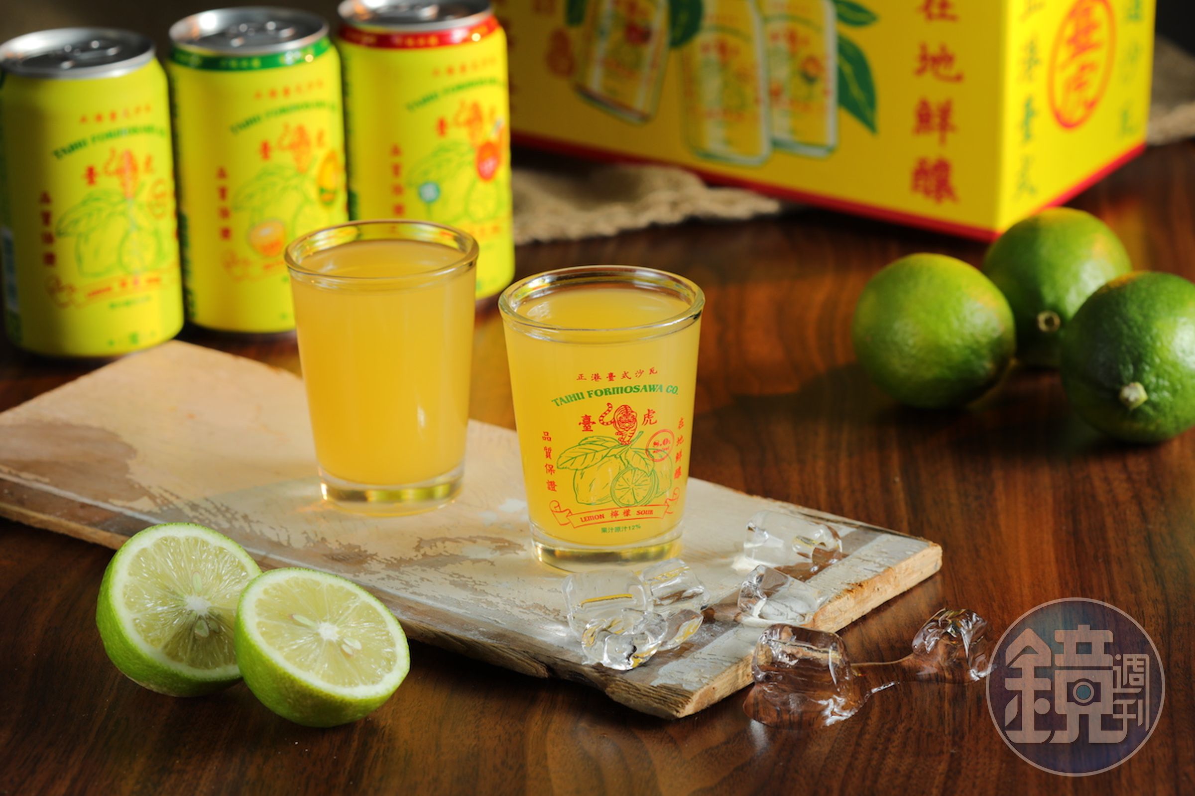 臺虎精釀的臺虎沙瓦三兄弟「臺虎臺式檸檬沙瓦」（左起，69元／瓶）、「臺虎梅爾檸檬沙瓦」（59元／瓶）與「臺虎金柑檸檬沙瓦」（89元／瓶），冰涼暢飲、酸後回甘。