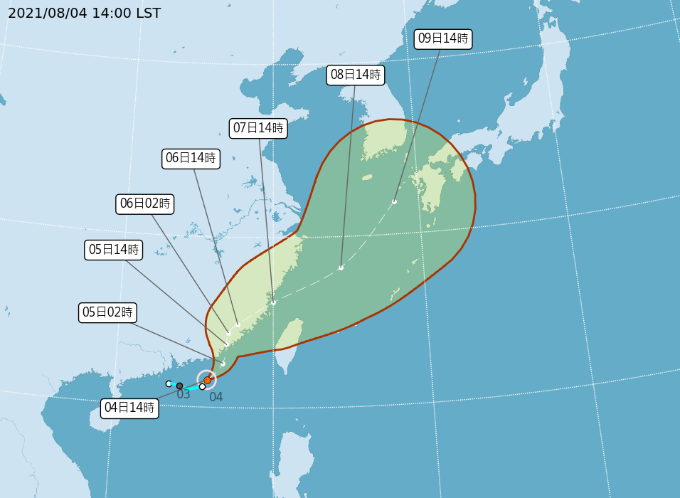 盧碧颱風最新動態。(氣象局提供)