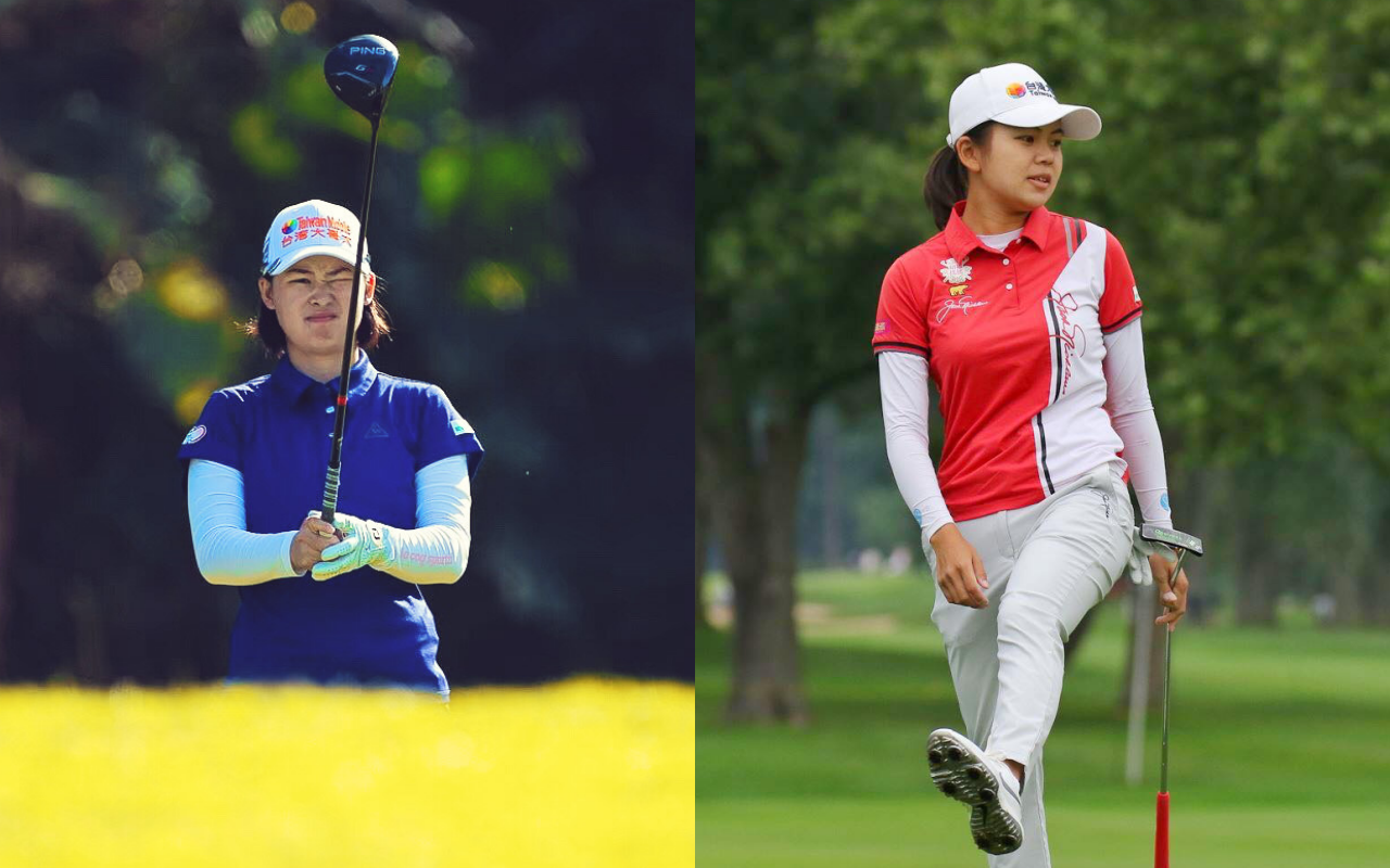 徐薇淩（右）、李旻（左）今日出賽奧運女子高球，首輪兩人皆以69桿暫列第7。（翻攝自徐薇淩、李旻臉書）