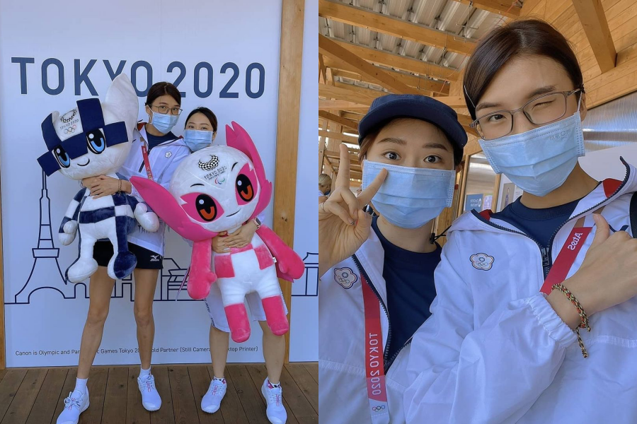 我國在本屆東京奧運會獲得銅牌的拳擊好手黃筱雯（左圖左、右圖右），和同樣有參賽桌球的鄭先知（左圖右、右圖左）是至親好友。（翻攝自鄭先知臉書）