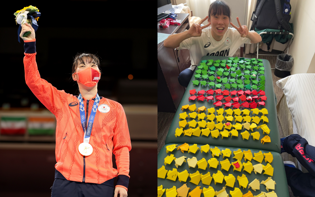 入江聖奈剛拿下奧運金牌就打算退休，她愛蛙成痴，希望粉絲能幫她一起找青蛙。（翻攝自入江聖奈、Tokyo 2020推特）