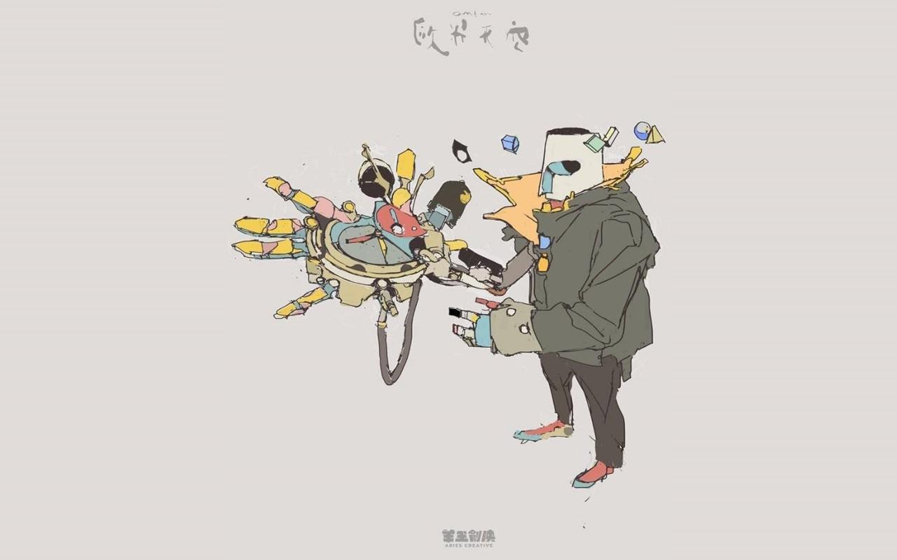 「概念美術」可以探索作品的廣度跟可能性,圖為《歐米天空》概念美術許皓程設計的「史坦爺爺」一角。(翻攝《歐米天空》IG)