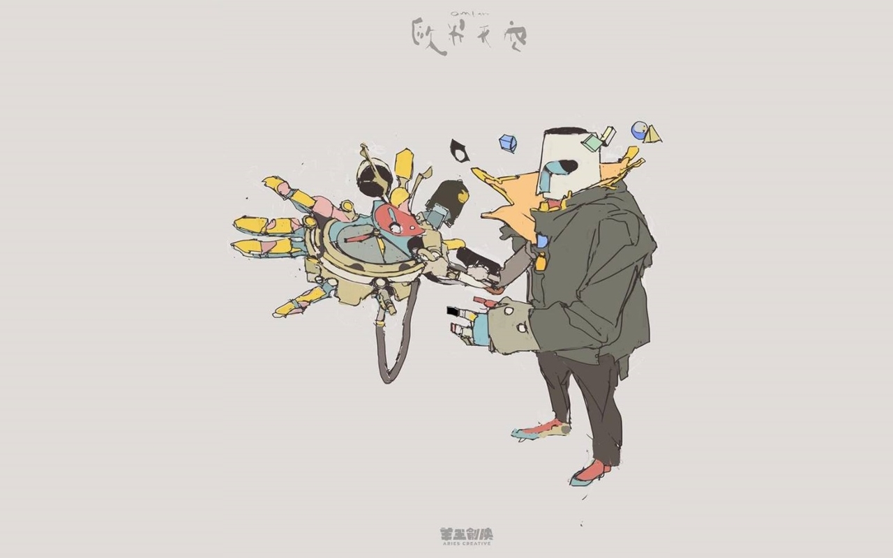 「概念美術」可以探索作品的廣度跟可能性，圖為《歐米天空》概念美術許皓程設計的「史坦爺爺」一角。（翻攝《歐米天空》IG）