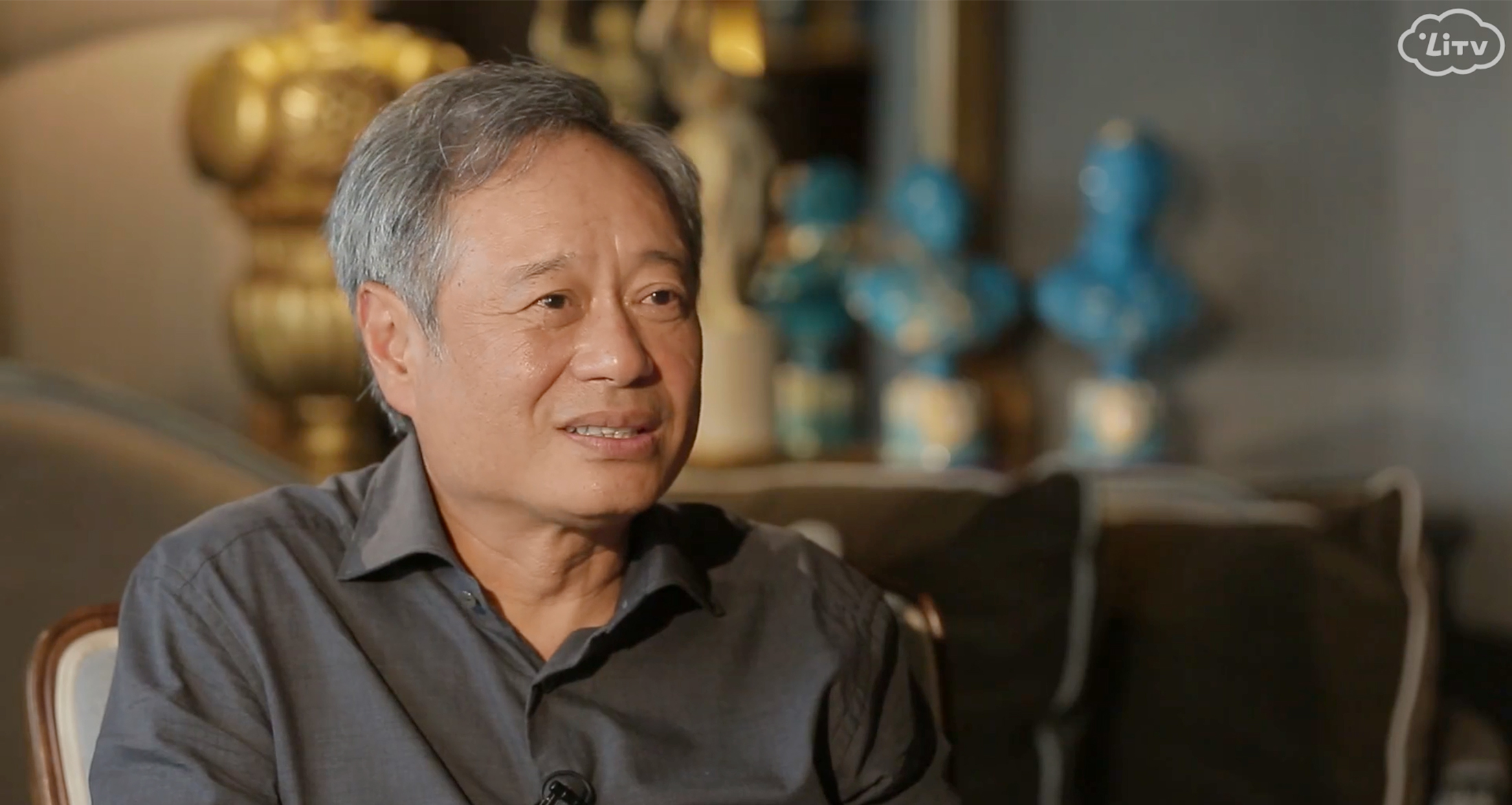 李安接受陸綜《魯豫有約之大咖一日行》訪問，自認是人才，算不上天才。（LiTV、世銓提供）