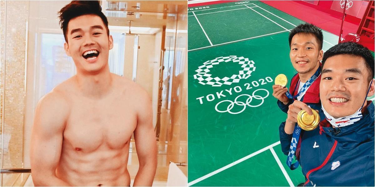 李洋(右圖左)、王齊麟(右圖右)在東奧勇奪男雙金牌,成為各界爭搶的明星國手。王齊麟(左圖)外型高壯,圈了無數男、女粉絲。(翻攝自李洋、王齊麟IG)