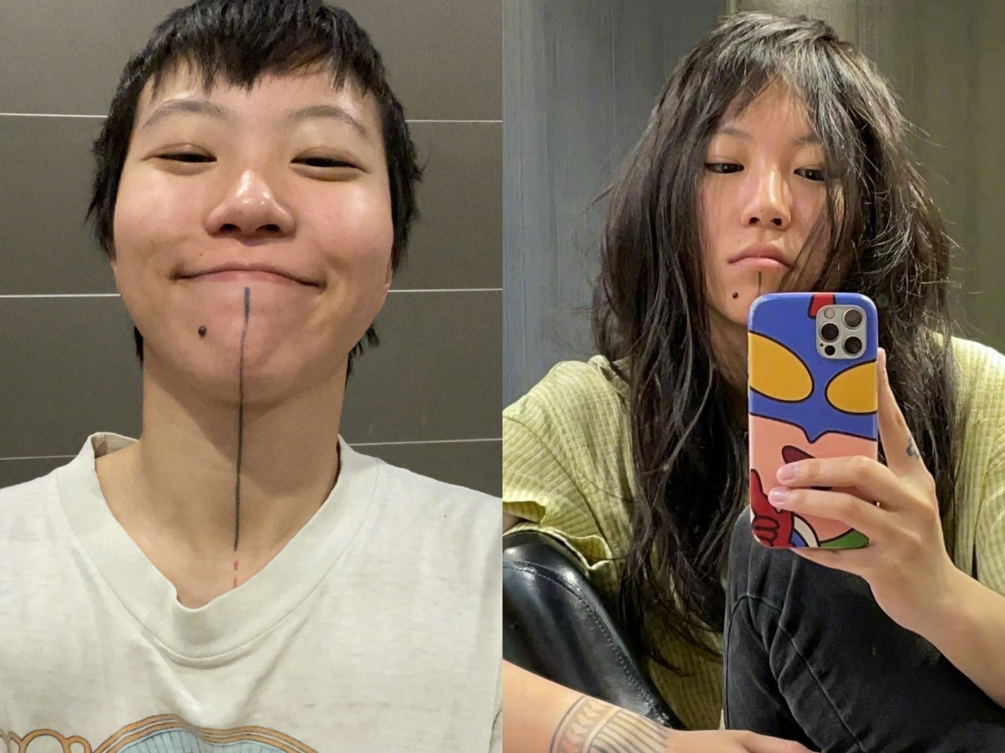 過去總是中性打扮的竇靖童，難得秀出長髮打扮，讓人驚嘆。（翻攝自竇靖童微博）