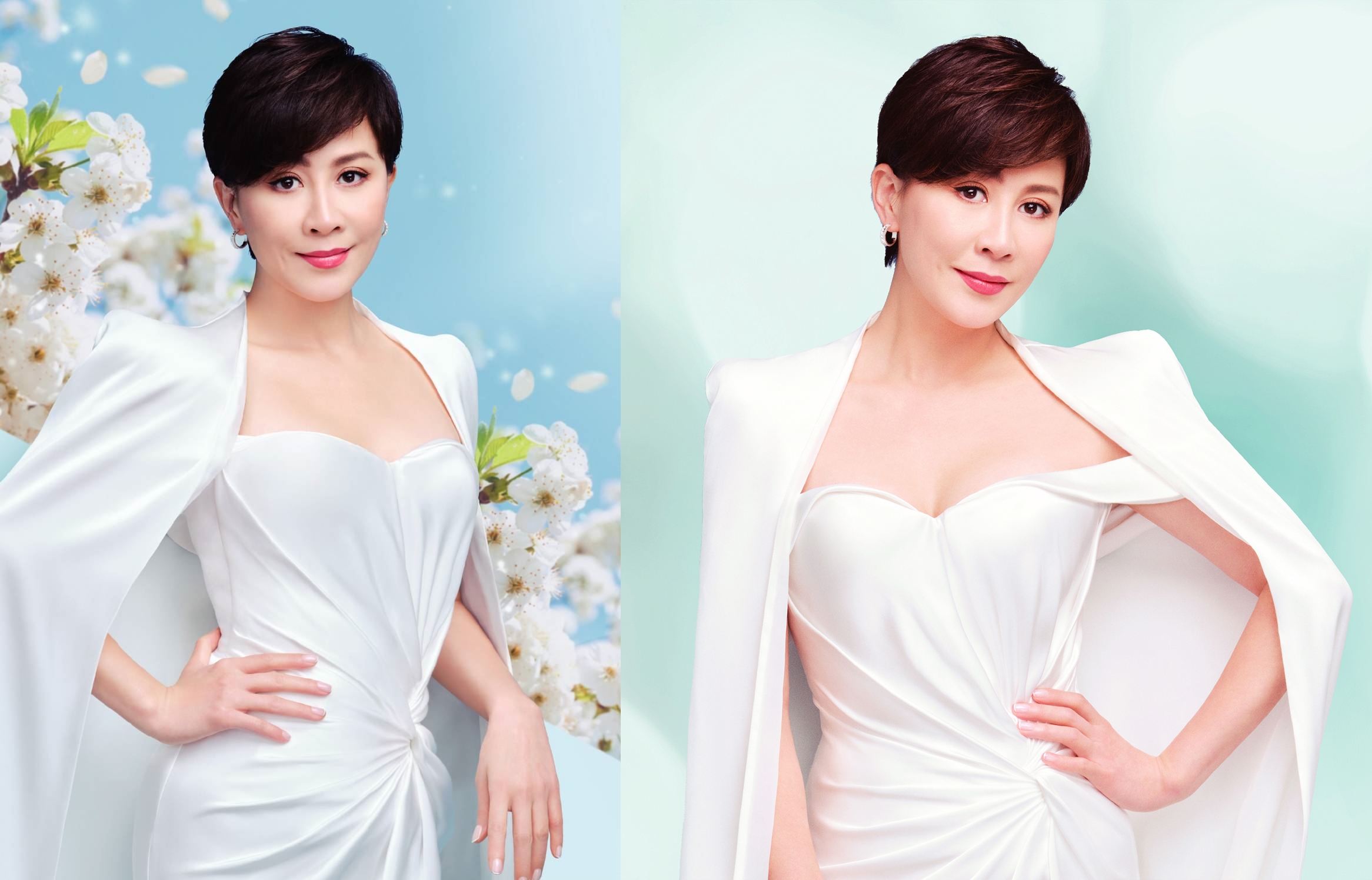 劉嘉玲成了保養品代言人，55歲的她看上去有著成熟女人擁有的自信與氣場。（東森 自然美提供）