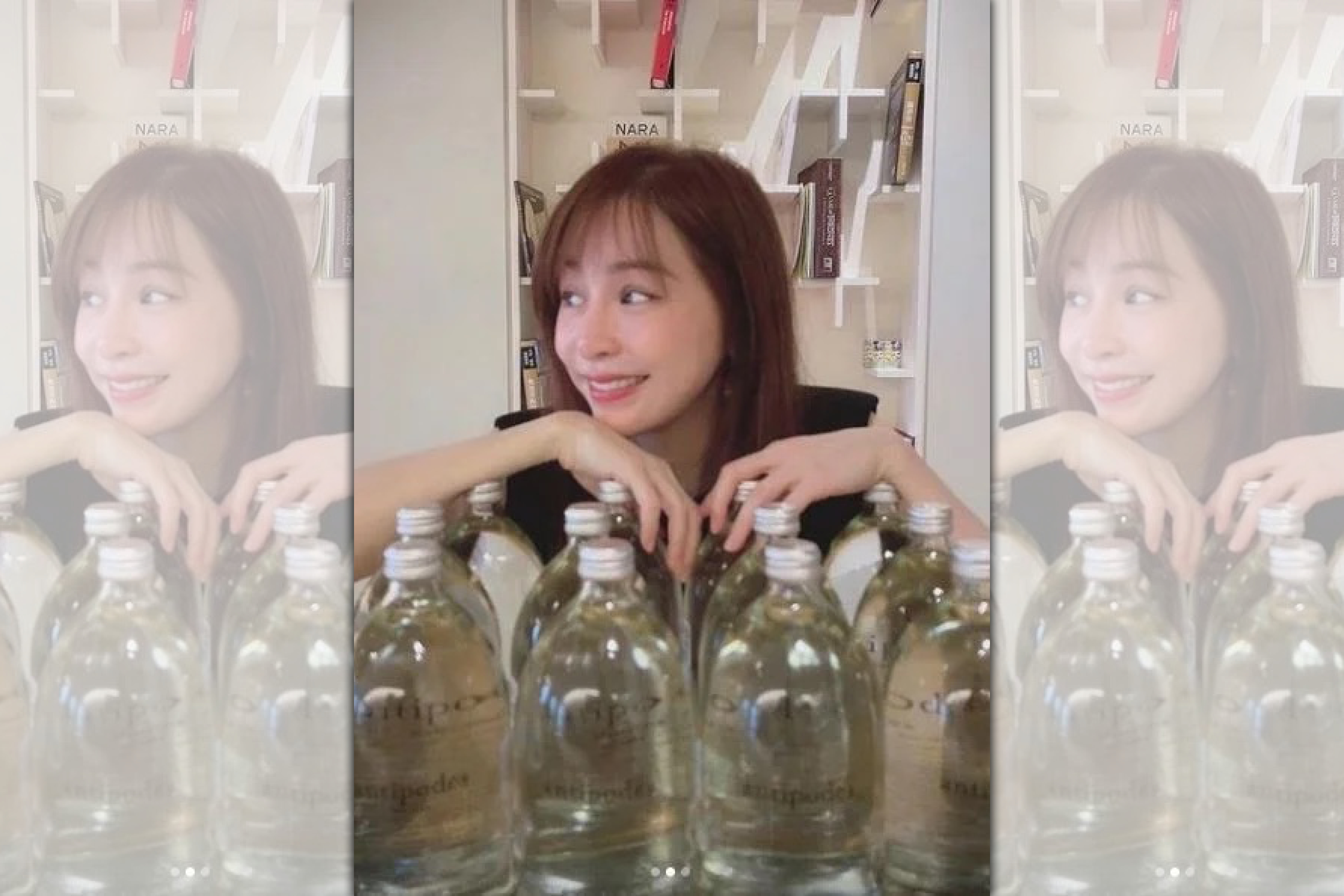 王心凌備好飲用水，準備接種疫苗。（翻攝自王心凌IG）