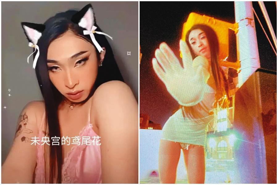 中國大陸網友挖出過去庾恩利穿女裝的變裝照，引起網路熱議，沒想到他竟可如此妖豔。