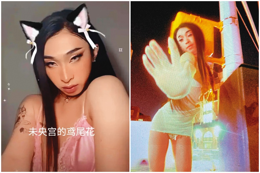 中國大陸網友挖出過去庾恩利穿女裝的變裝照，引起網路熱議，沒想到他竟可如此妖豔。