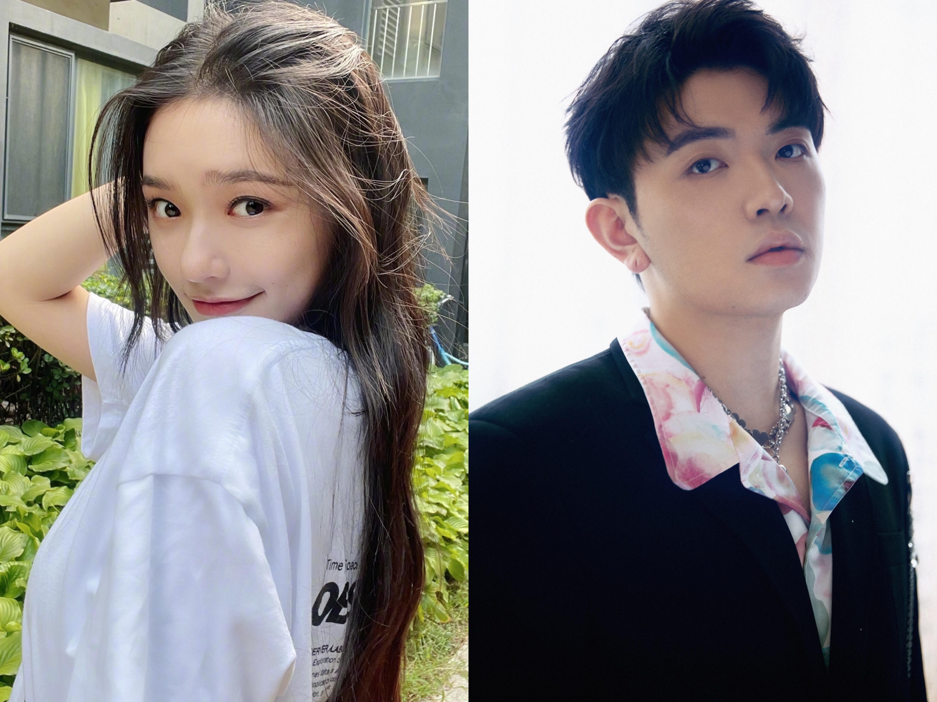 陸星林允（左）再次被目擊與台灣歌手顏人中狀似親暱。（圖/翻攝自林允、顏人中微博）