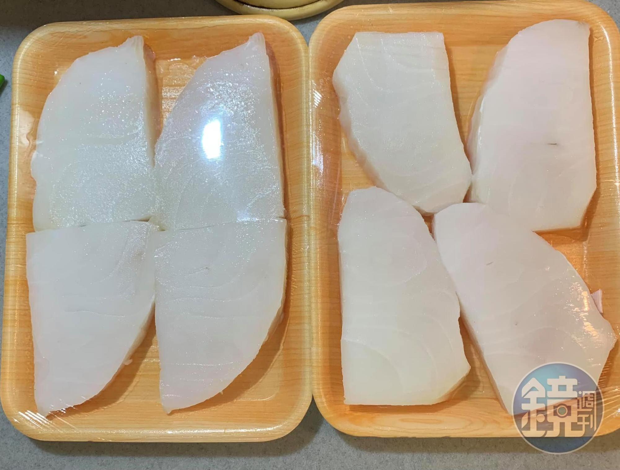 今天準備了8片圓鱈。