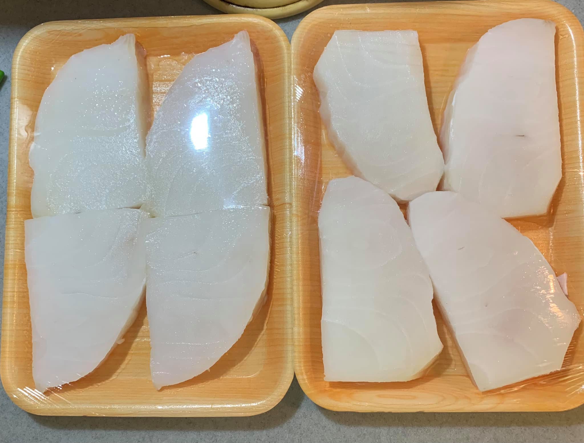 今天準備了8片圓鱈。