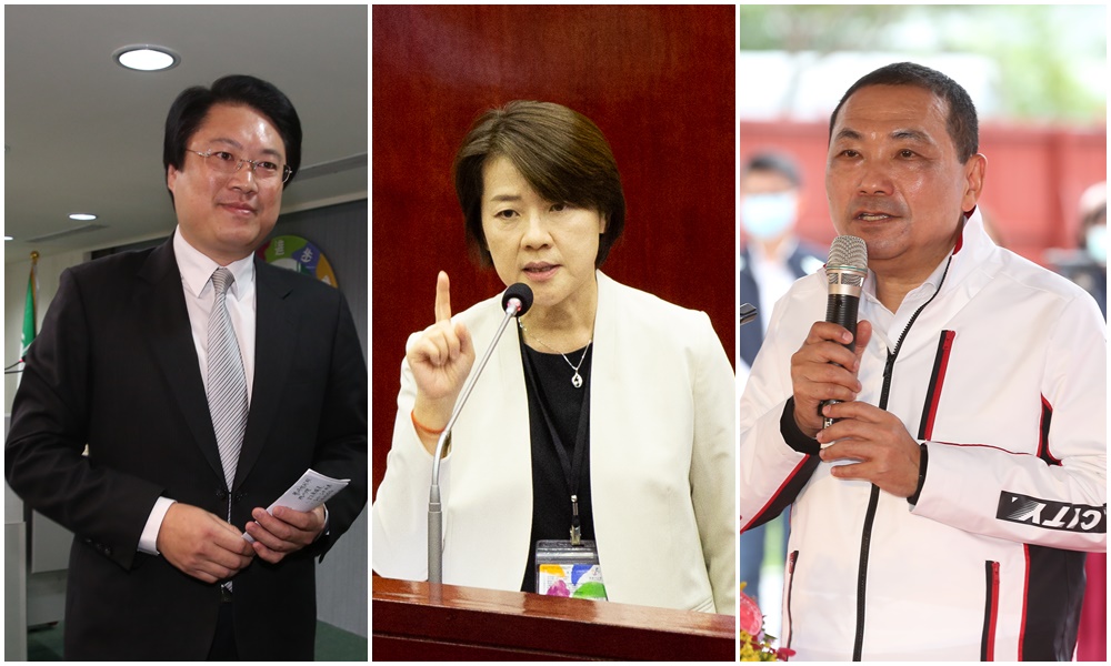 今天新增的12例本土案例中，新北市佔6例（右圖為市長侯友宜）、台北市4例（中圖為副市長黃珊珊）及基隆市2例（左圖為市場林右昌）。（本刊資料照）