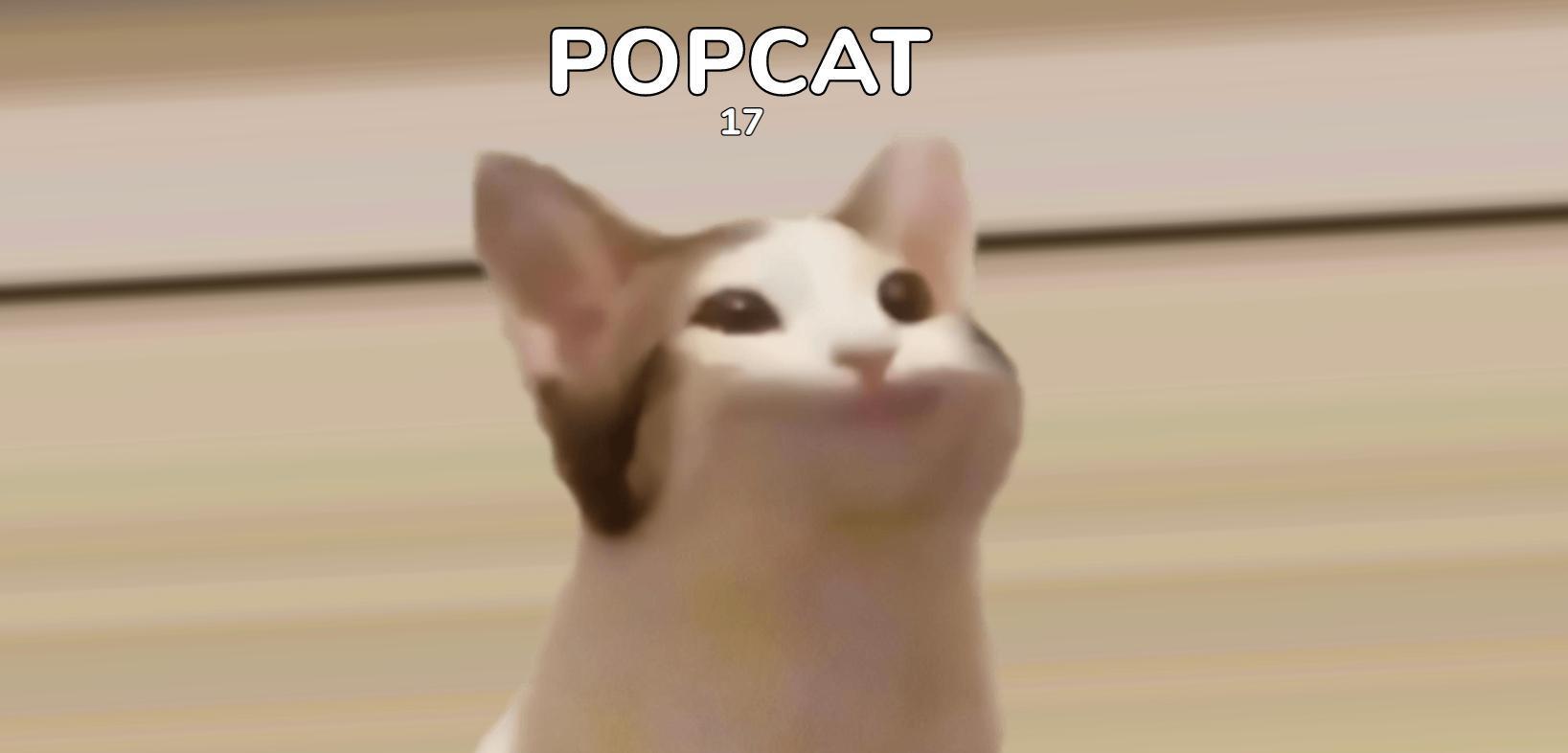 熱心網友自製的「Pop Cat」網頁迷因遊戲,引發全球大戰。(翻攝popcat.click網站)