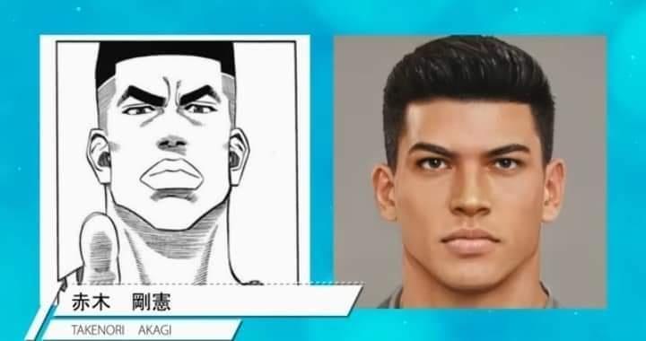 外號「大猩猩」的赤木是神奈川第一中鋒，對籃球超級狂熱，真人版也被人覺得長得像八村壘，而且嘴唇應該可以再厚一些。（翻攝籃球時報 My Basketball Times臉書粉專）