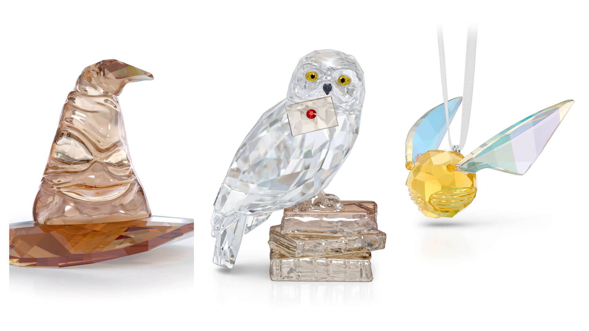 SWAROVSKI推出《哈利波特》水晶擺件，劇中的經典道具與元素都以水晶巧妙刻畫出來。（SWAROVSKI提供）   