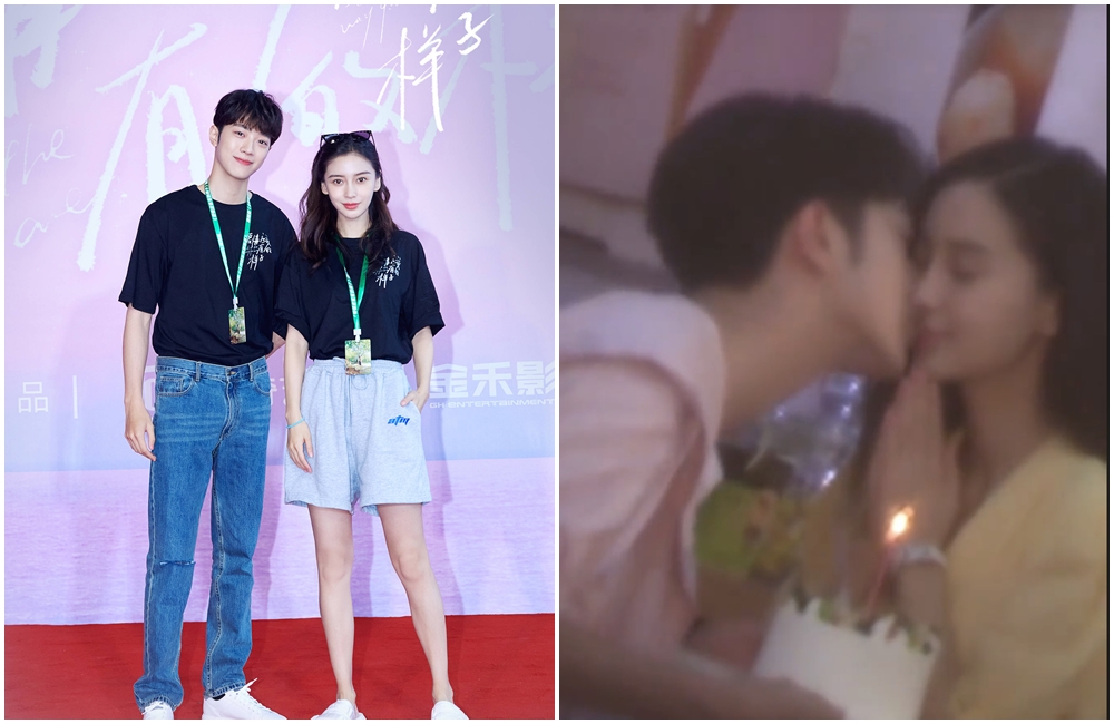 Angelababy近日爆出跟賴冠霖在街上熱吻照片，引起不少網友熱烈討論。（翻攝自YYY748微博、愛情應該有的樣子微博）