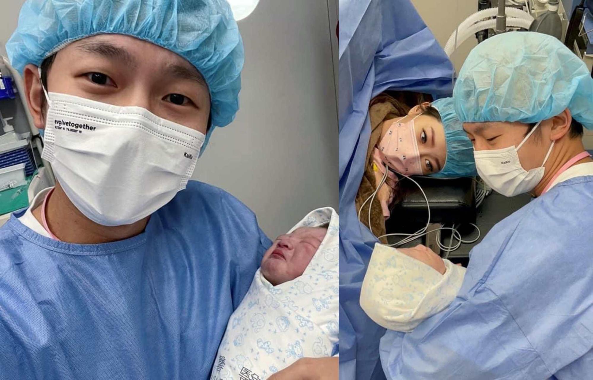 蔡昌憲與空姐老婆Vivian歡喜迎接兒子「小菜包」誕生。(翻攝自蔡昌憲臉書)