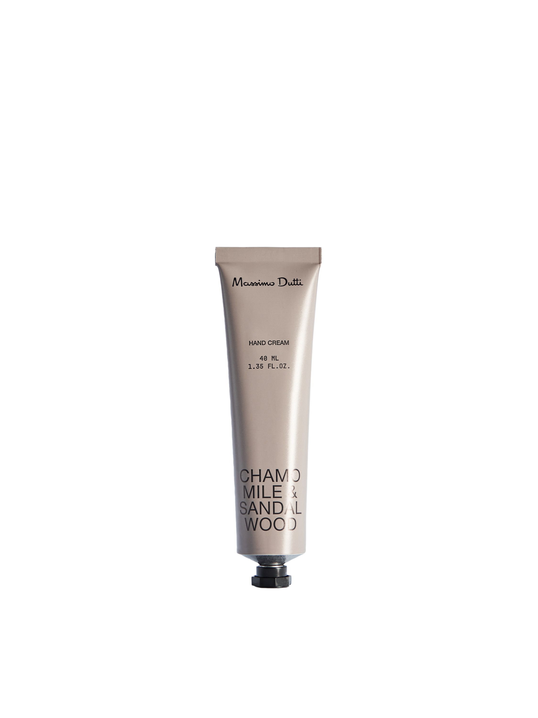 金屬管身黑色瓶蓋護手霜40ml NT$390 Massimo Dutti。（Massimo Dutti提供）