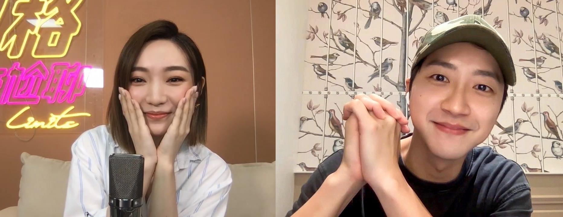 閻奕格（左）在Podcast的節目《J格微尬聊》，邀來同門江宏傑分享運動員的生活。（華研國際提供）
