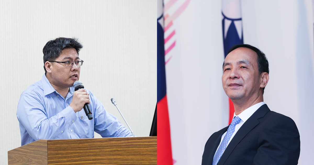 時代力量立委邱顯智（左）反嗆國民黨主席參選人朱立倫的「沒有1949的國民黨，就沒有今日的台灣」言論。（本刊資料照）