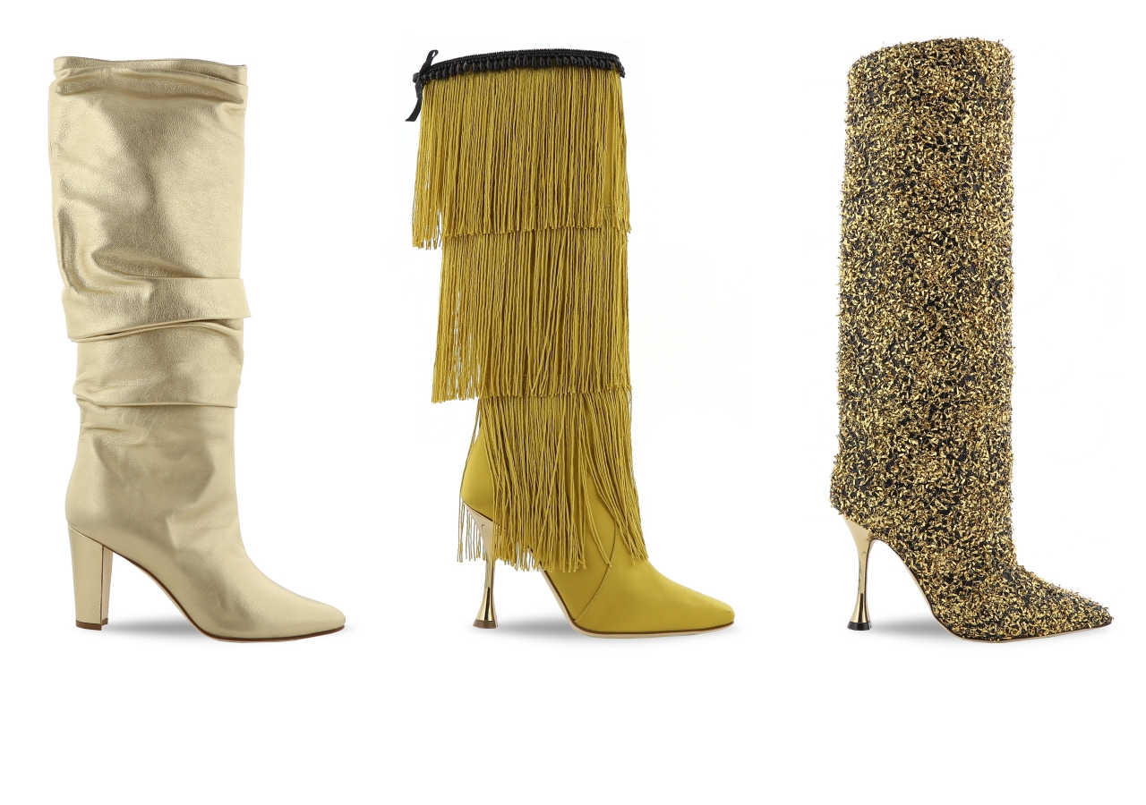 MANOLO BLAHNIK為慶祝50週年，推出黃金膠囊系列，將多年來的經典款式變身成為金光閃閃的紀念鞋款。（藍鐘提供）