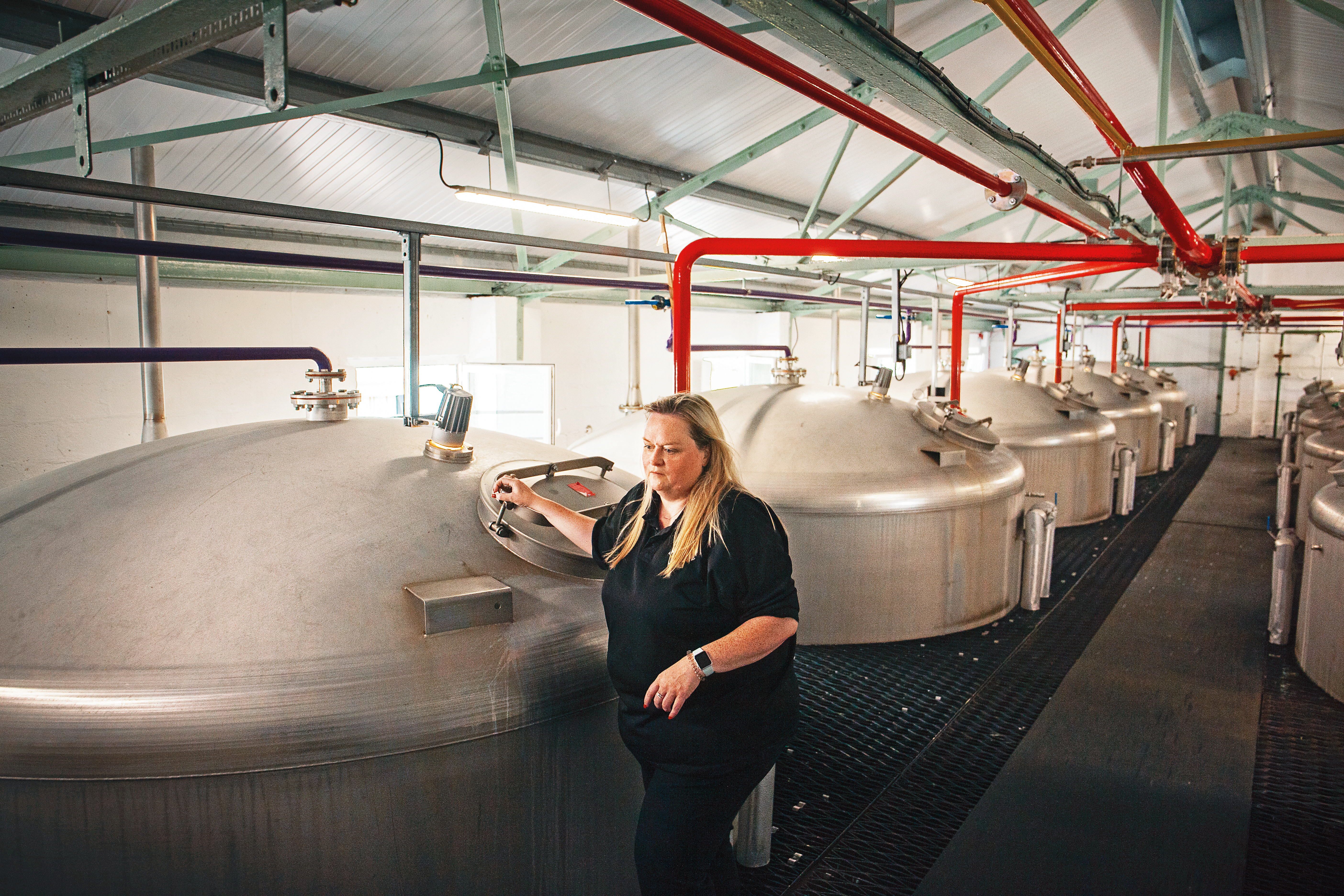 位於斯貝賽的塔木嶺酒廠，採用不鏽鋼發酵槽。