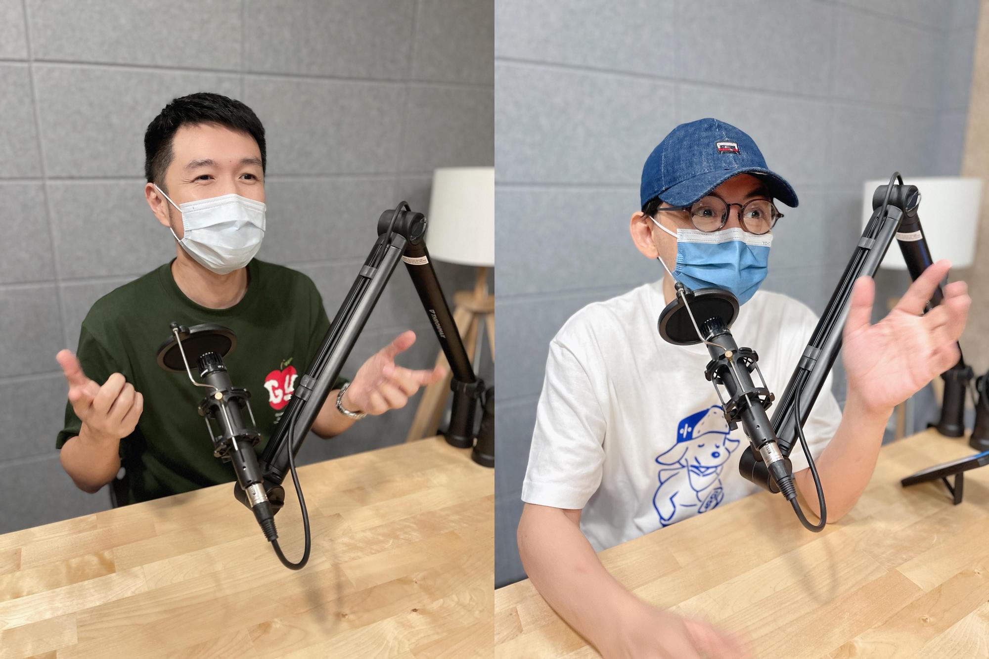DJ陳俊菖(左)和黃子佼(右)合作,在PODCAST平台開設音樂節目《PLAY AGAIN》,暢談音樂。(Press Play提供)