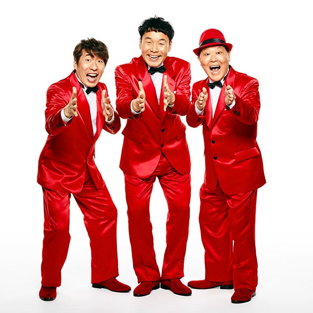 寺門JIMON（左）是日本知名諧星三人組「鴕鳥俱樂部」成員之一。（翻攝自太田PRODUCTION官網）