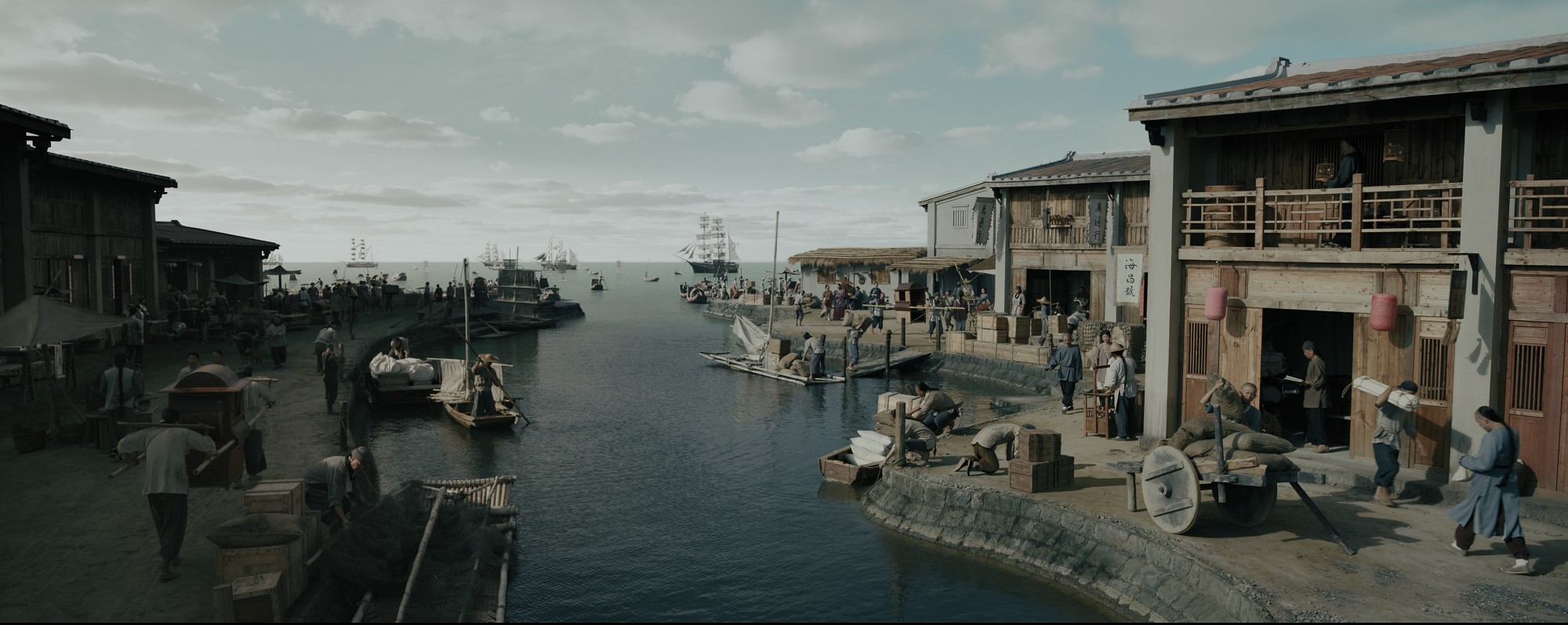 《斯卡羅》耗資6千萬元打造154年前台灣府城繁華場景。(公視提供)