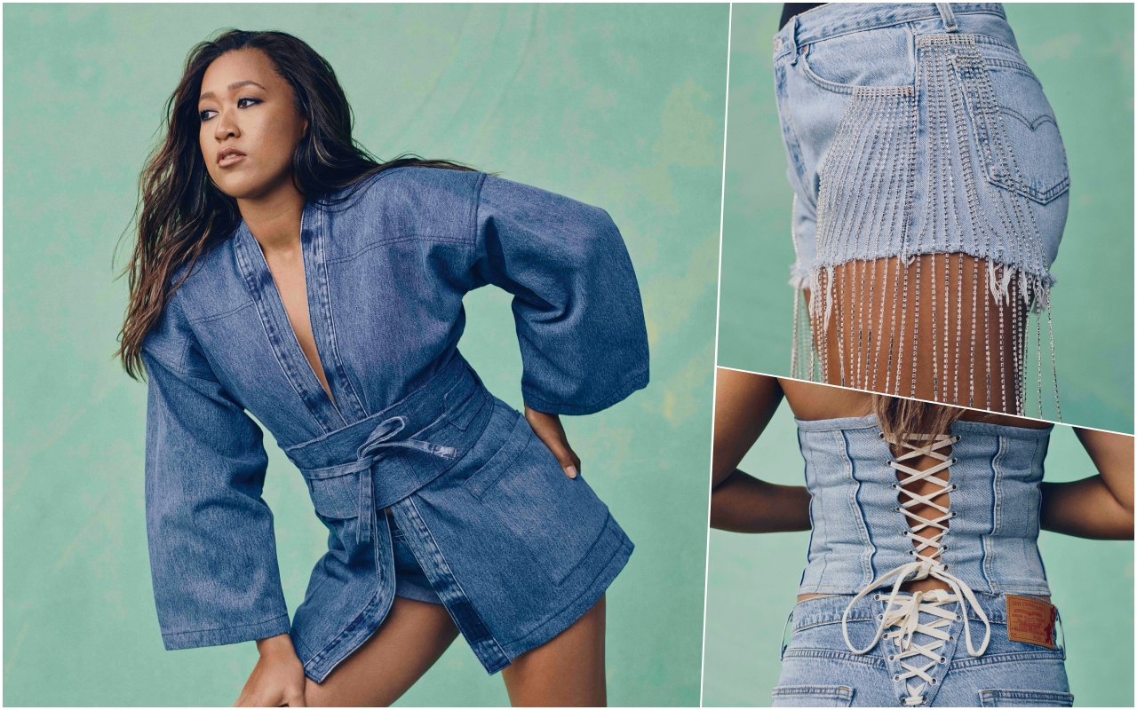 LEVI’S x NAOMI OSAKA聯名系列共推出四件單品，全部使用復古或二手丹寧，達成永續概念的實踐。