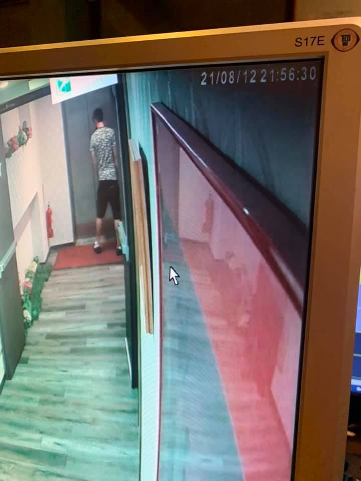 竊賊行竊的監視器截圖畫面。(當事人授權提供)